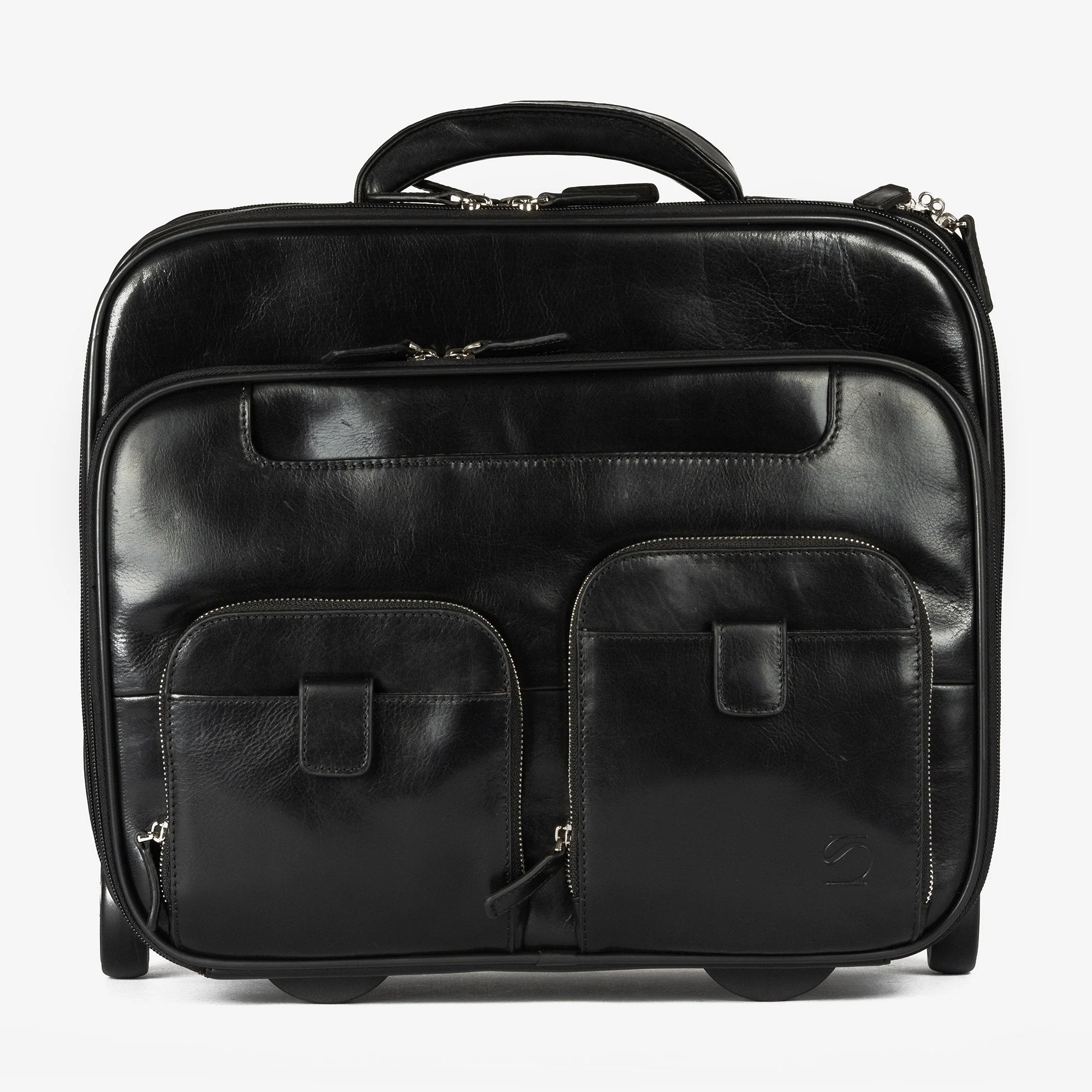 Maleta de piel negra, Colección Piel Casablanca. 41x33x17 cm - Image 4