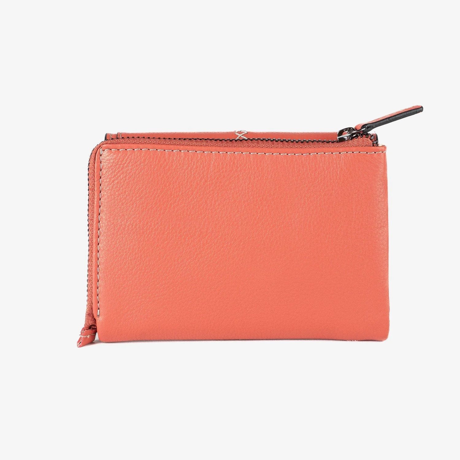 Cartera de piel para mujer, Serie stitch leather. 13.5x9.5 cm - Image 3