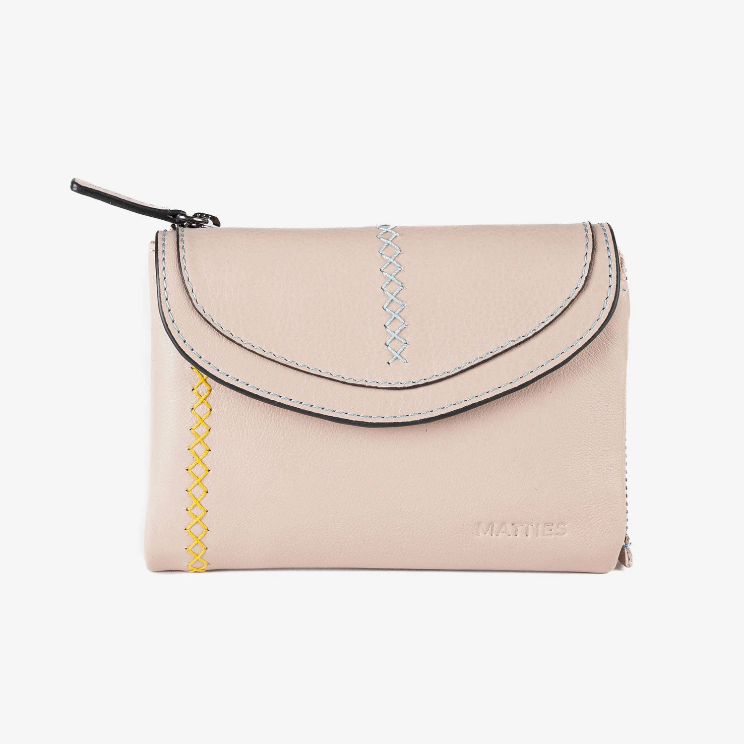 Cartera de piel para mujer, Serie stitch leather. 13.5x9.5 cm - Image 4