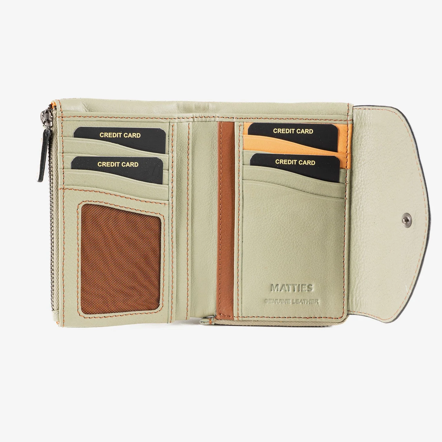 Cartera de piel para mujer, Serie stitch leather. 13.5x9.5 cm - Image 8