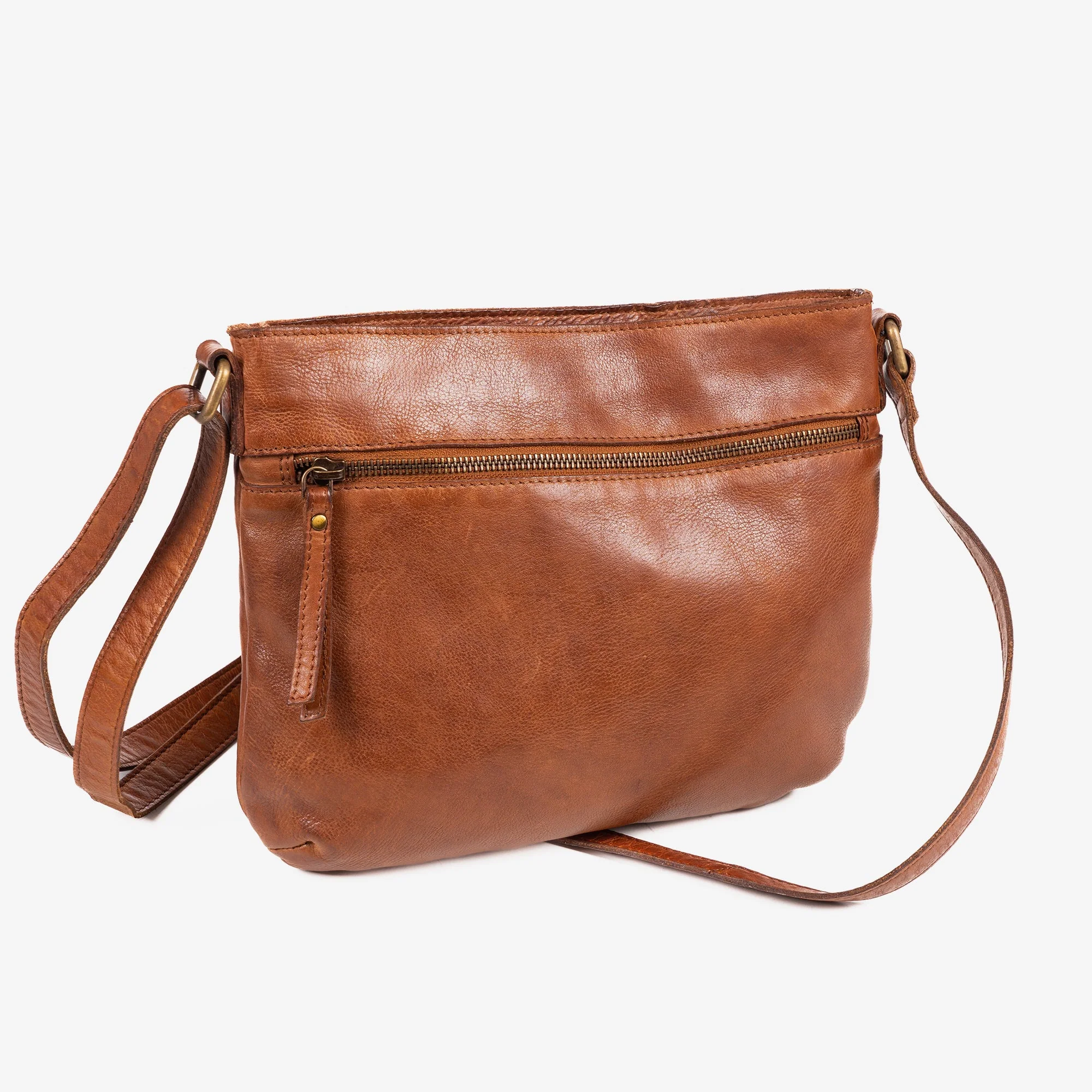 BOLSO AL HOMBRO DE PIEL LAVADA PARA MUJER, 28x23x05 CM - Image 4