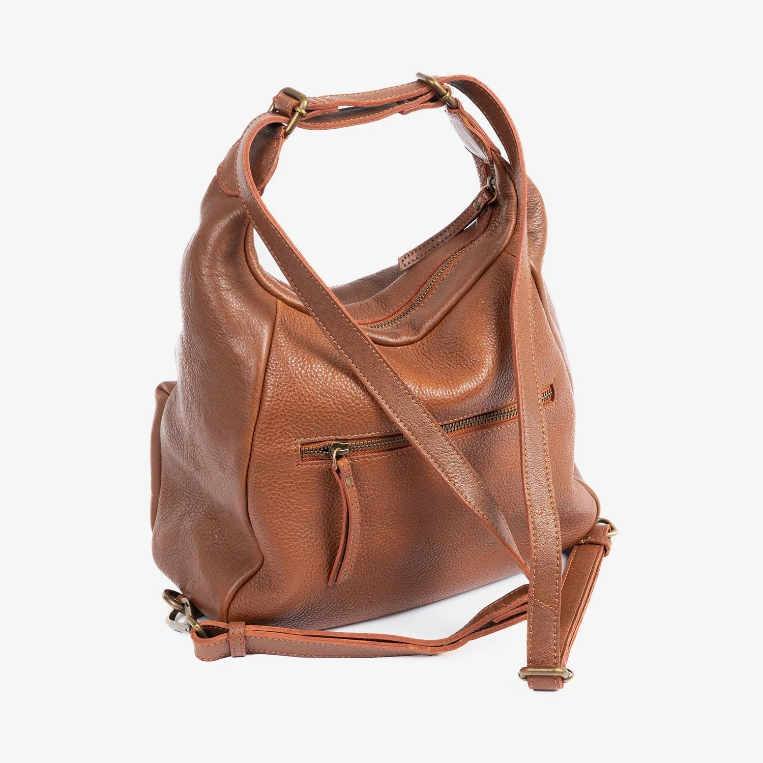 Bolso de hombro convertible en mochila de piel natural - Image 4