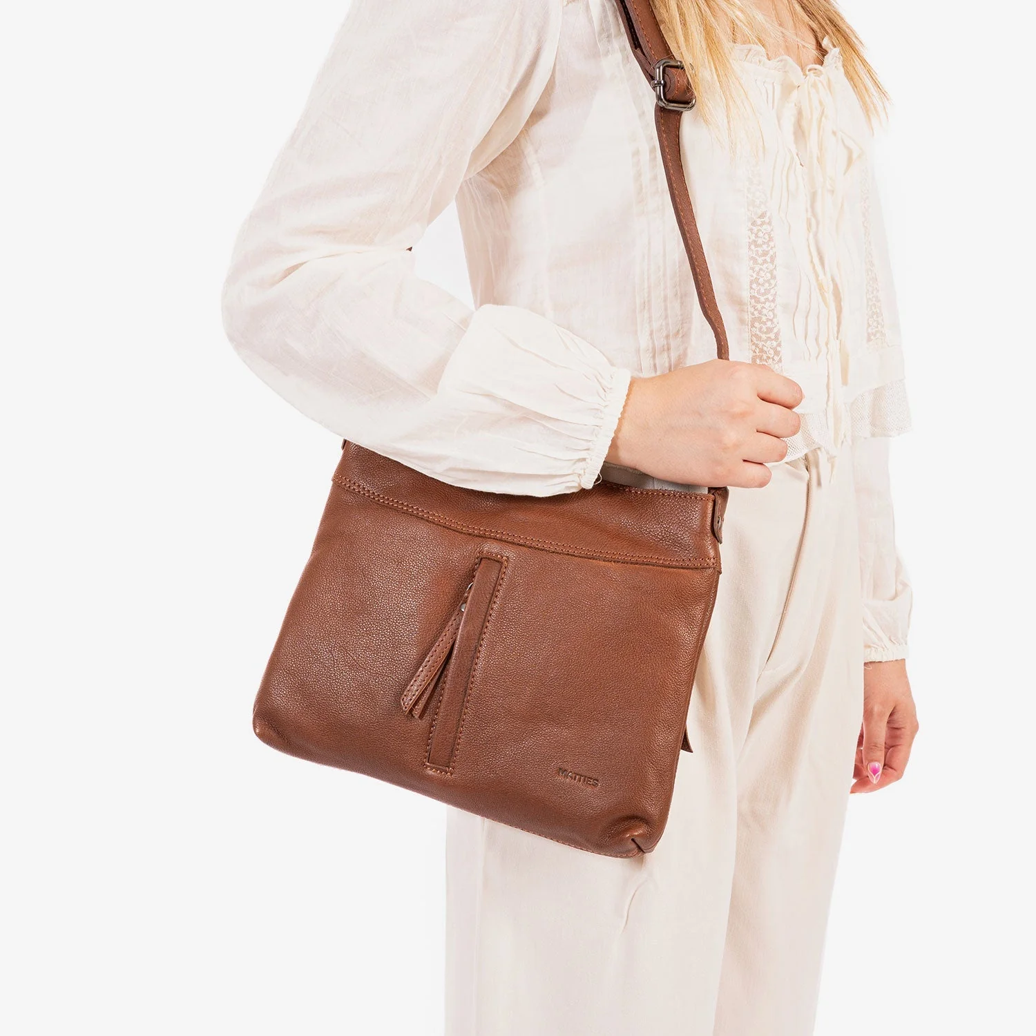 Bolso bandolera de piel natural esencia Matties - Image 6