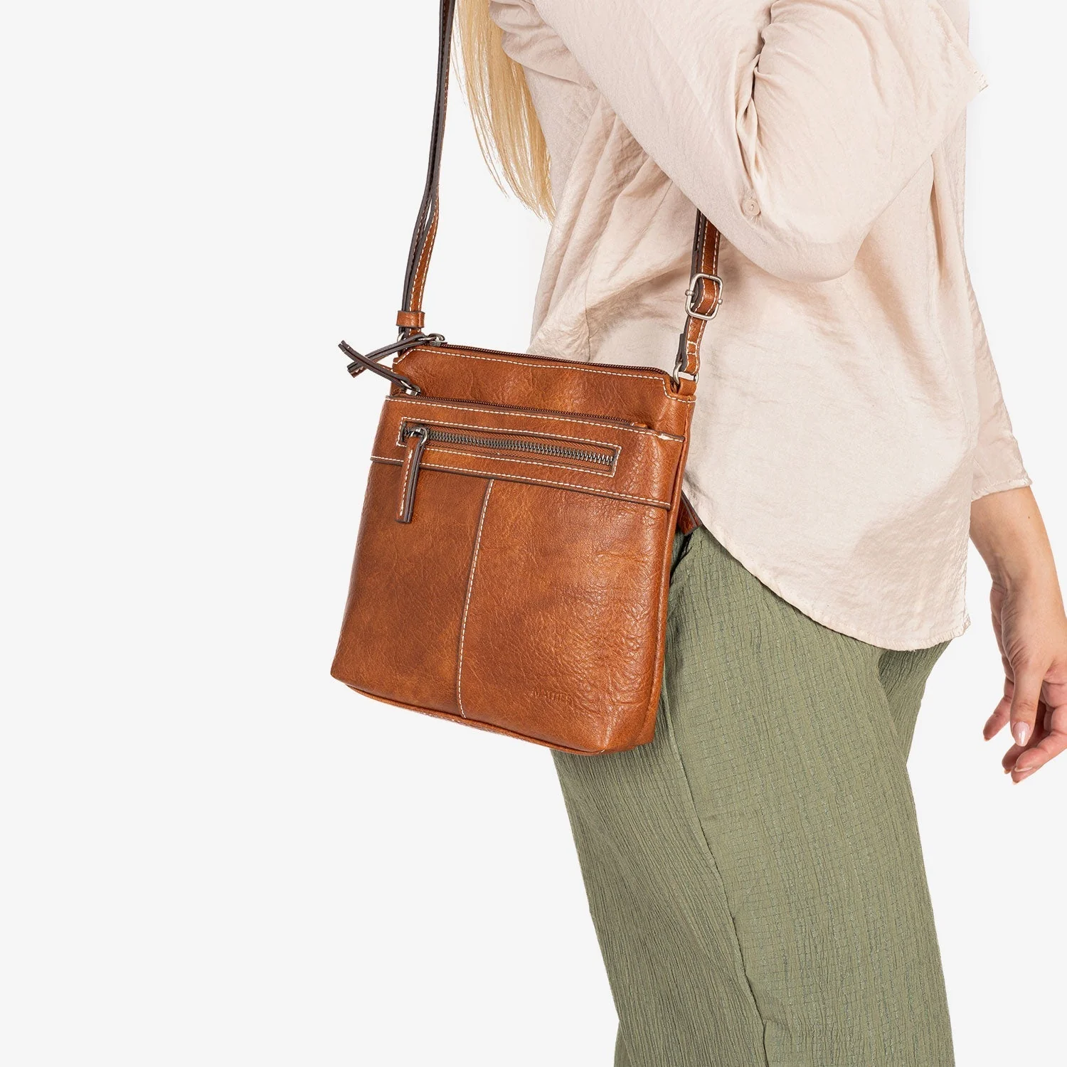 MINI BOLSO BANDOLERA PARA MUJER, SERIE MINIBAGS ESMERALDA. 21x21x6 cm - Image 4