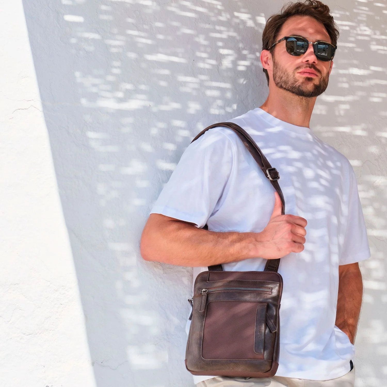 BOLSO BANDOLERA PARA HOMBRE, COLECCIÓN NYLON SPORT. 21.5x25x05 cm - Image 8